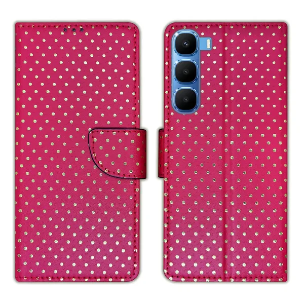Pink_Dot_Flip_Cover_for_Infinix_Hot_60_5G+|_Leather_Finish|Shock_Proof|Magnetic_Clouser_Compatible_with_Infinix_Hot_60_5G+_(Pink)