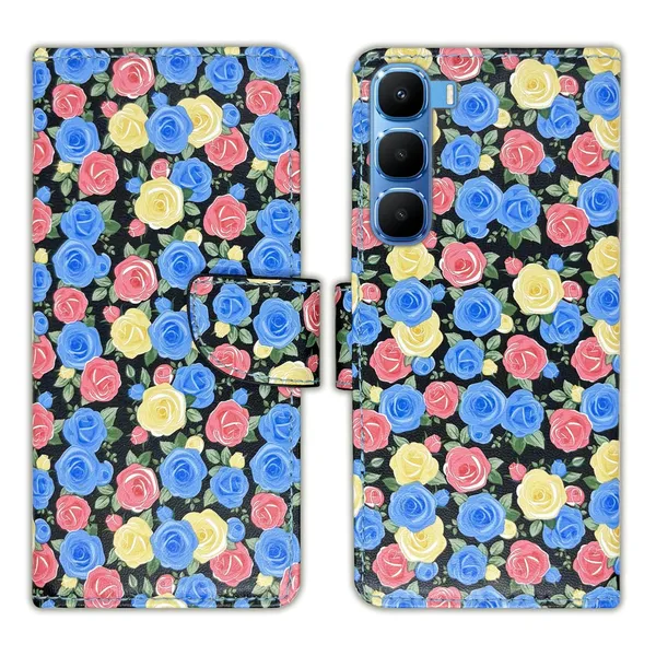 Rose_Blue_Flip_Cover_for_Infinix_Hot_60_5G+|_Leather_Finish|Shock_Proof|Magnetic_Clouser_Compatible_with_Infinix_Hot_60_5G+_(Blue)