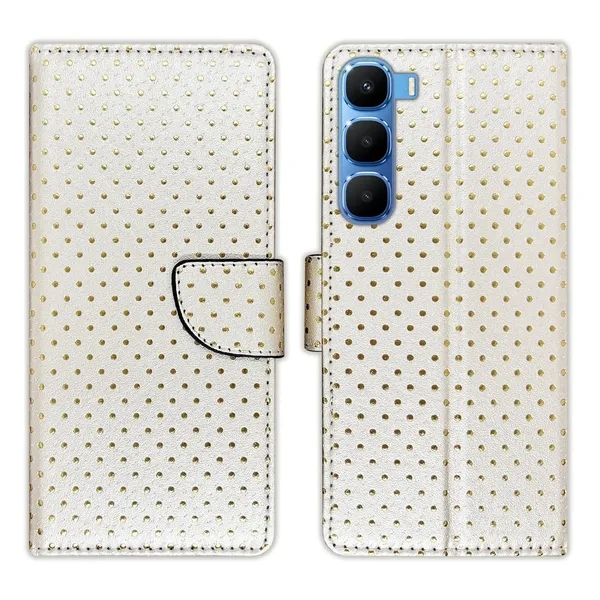 Silver_Dot_Flip_Cover_for_Infinix_Hot_60_5G+|_Leather_Finish|Shock_Proof|Magnetic_Clouser_Compatible_with_Infinix_Hot_60_5G+_(White)