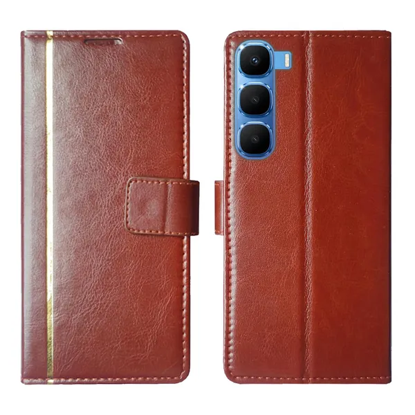 Brown_GP_Flip_Cover_for_Infinix_Hot_60_5G+|_Leather_Finish|Shock_Proof|Magnetic_Clouser_Compatible_with_Infinix_Hot_60_5G+_(Brown)