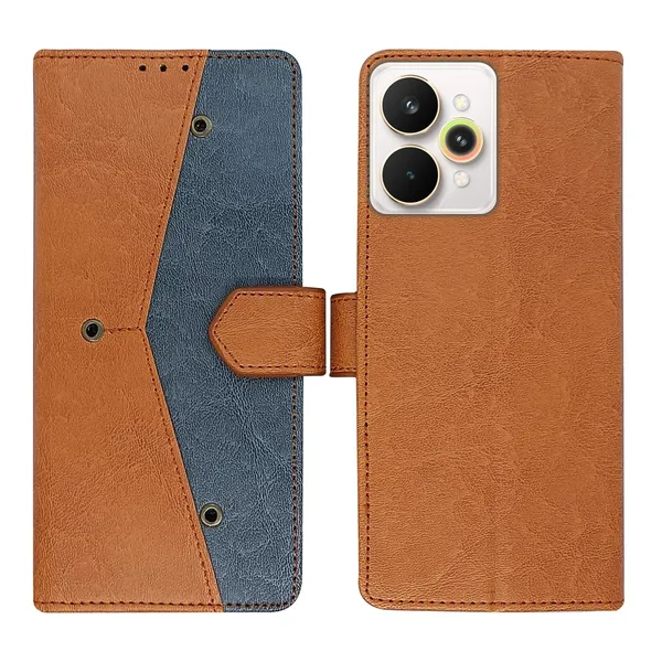 Kite_Brown_Flip_Cover_for_Realme_15_Pro_5G|_Leather_Finish|Shock_Proof|Magnetic_Clouser_Compatible_with_Realme_15_Pro_5G_(Brown)