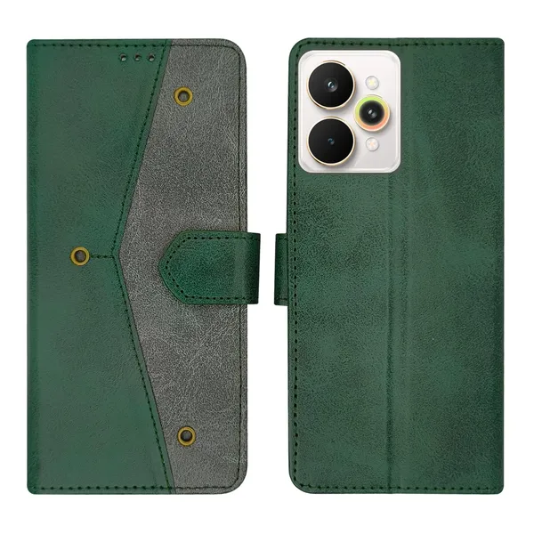 Kite_Green_Flip_Cover_for_Realme_15_Pro_5G|_Leather_Finish|Shock_Proof|Magnetic_Clouser_Compatible_with_Realme_15_Pro_5G_(Green)