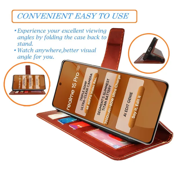 Brown_GP_Flip_Cover_for_Realme_15_Pro_5G|_Leather_Finish|Shock_Proof|Magnetic_Clouser_Compatible_with_Realme_15_Pro_5G_(Brown)