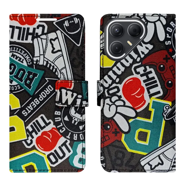 Chill_Black_Flip_Cover_for_Tecno_Pova_7_5G|_Leather_Finish|Shock_Proof|Magnetic_Clouser_Compatible_with_Tecno_Pova_7_5G_(Black)