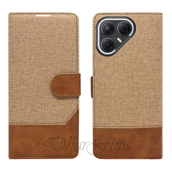 Khadi_Yellow_Flip_Cover_for_Tecno_Pova_7_5G|_Leather_Finish|Shock_Proof|Magnetic_Clouser_Compatible_with_Tecno_Pova_7_5G_(Yellow)