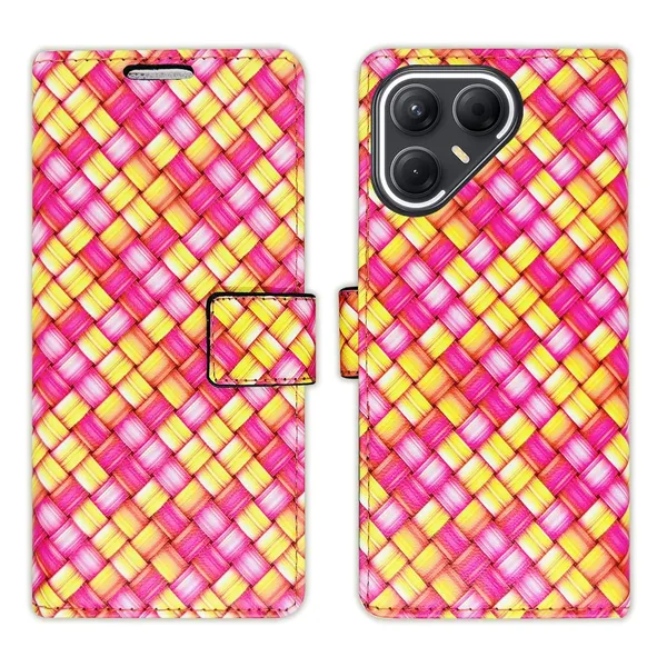 Mat_Pink_Flip_Cover_for_Tecno_Pova_7_5G|_Leather_Finish|Shock_Proof|Magnetic_Clouser_Compatible_with_Tecno_Pova_7_5G_(Pink)