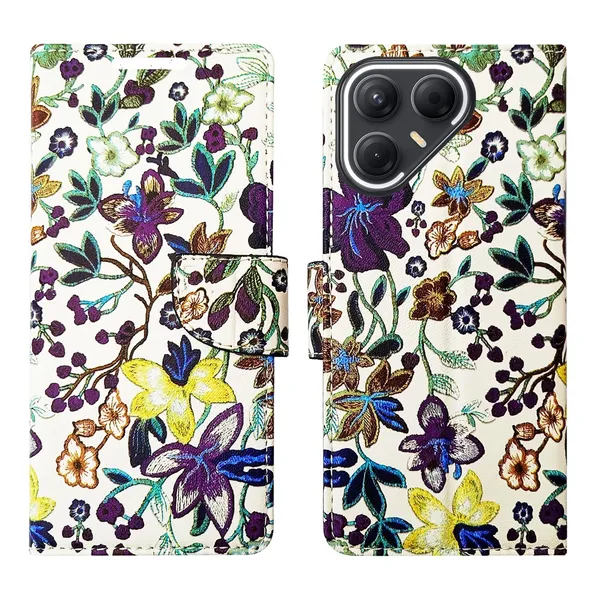 Purple_Pattern_Flip_Cover_for_Tecno_Pova_7_5G|_Leather_Finish|Shock_Proof|Magnetic_Clouser_Compatible_with_Tecno_Pova_7_5G_(Purple)