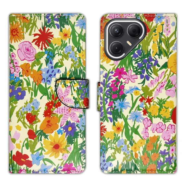 Yellow_Ghibli_Flip_Cover_for_Tecno_Pova_7_5G|_Leather_Finish|Shock_Proof|Magnetic_Clouser_Compatible_with_Tecno_Pova_7_5G_(Yellow)