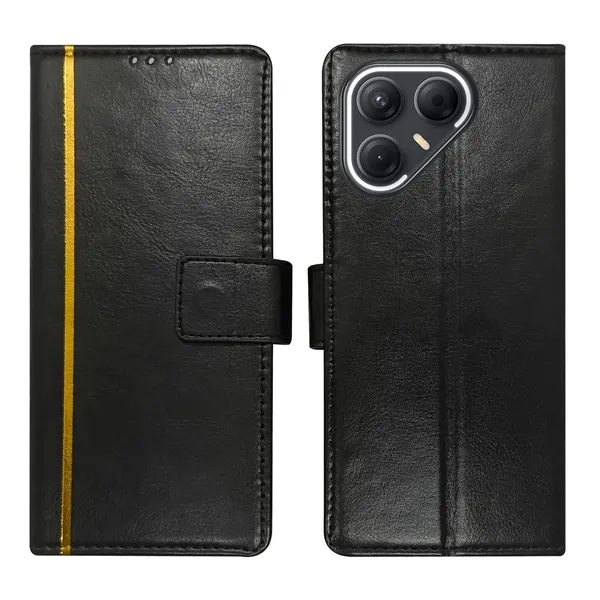 Black_GP_Flip_Cover_for_Tecno_Pova_7_5G|_Leather_Finish|Shock_Proof|Magnetic_Clouser_Compatible_with_Tecno_Pova_7_5G_(Black)