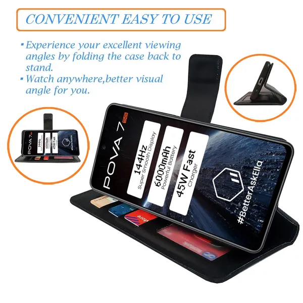Black_GP_Flip_Cover_for_Tecno_Pova_7_5G|_Leather_Finish|Shock_Proof|Magnetic_Clouser_Compatible_with_Tecno_Pova_7_5G_(Black)