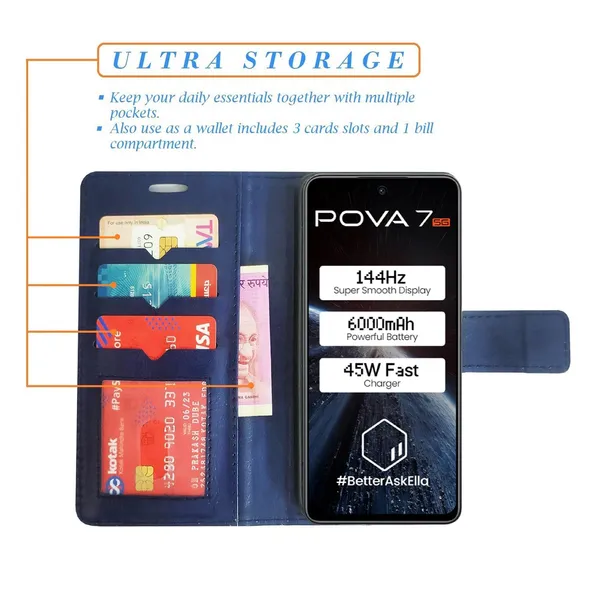 Blue_GP_Flip_Cover_for_Tecno_Pova_7_5G|_Leather_Finish|Shock_Proof|Magnetic_Clouser_Compatible_with_Tecno_Pova_7_5G_(Blue)
