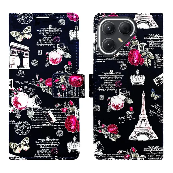 Black_Tower_Flip_Cover_for_Tecno_Pova_7_Pro_5G|_Leather_Finish|Shock_Proof|Magnetic_Clouser_Compatible_with_Tecno_Pova_7_Pro_5G_(Black)