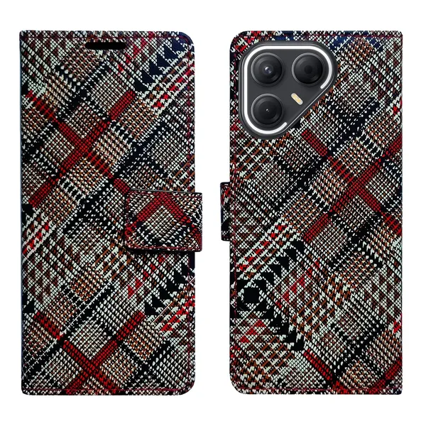 Check_Flip_Cover_for_Tecno_Pova_7_Pro_5G|_Leather_Finish|Shock_Proof|Magnetic_Clouser_Compatible_with_Tecno_Pova_7_Pro_5G_(Multicolor)