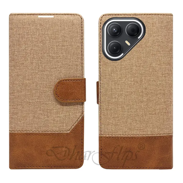 Khadi_Yellow_Flip_Cover_for_Tecno_Pova_7_Pro_5G|_Leather_Finish|Shock_Proof|Magnetic_Clouser_Compatible_with_Tecno_Pova_7_Pro_5G_(Yellow)