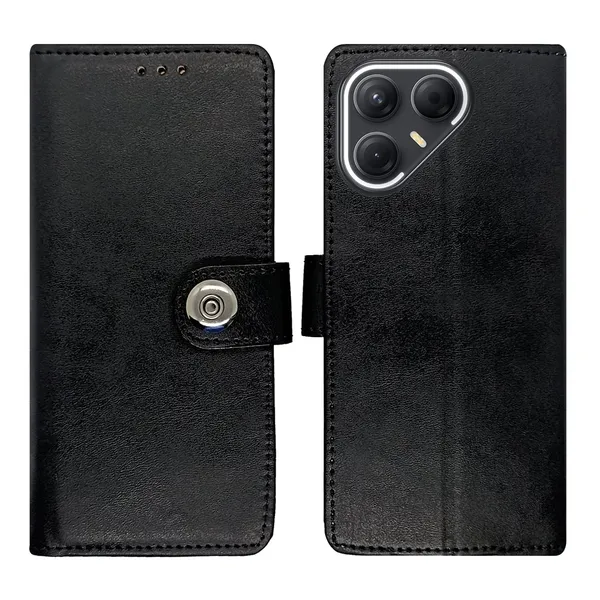 Manjoor_Black_Flip_Cover_for_Tecno_Pova_7_Pro_5G|_Leather_Finish|Shock_Proof|Magnetic_Clouser_Compatible_with_Tecno_Pova_7_Pro_5G_(Black)