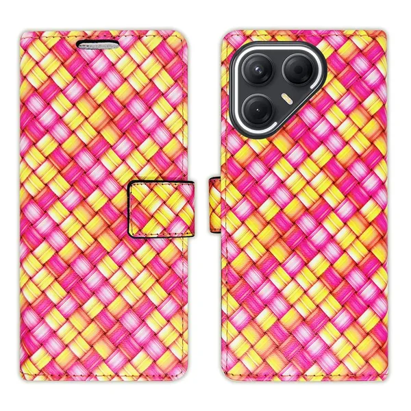 Mat_Pink_Flip_Cover_for_Tecno_Pova_7_Pro_5G|_Leather_Finish|Shock_Proof|Magnetic_Clouser_Compatible_with_Tecno_Pova_7_Pro_5G_(Pink)