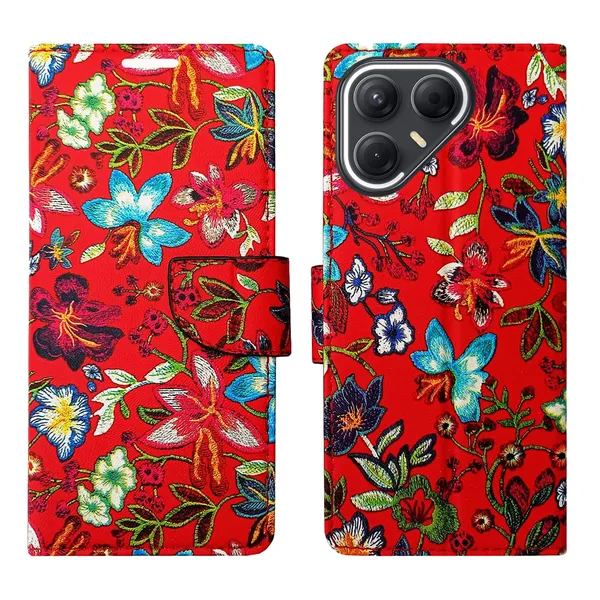 Red_Pattern_Flip_Cover_for_Tecno_Pova_7_Pro_5G|_Leather_Finish|Shock_Proof|Magnetic_Clouser_Compatible_with_Tecno_Pova_7_Pro_5G_(Red)