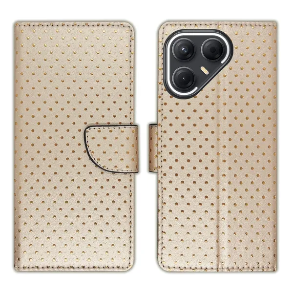 Skin_Dot_Flip_Cover_for_Tecno_Pova_7_Pro_5G|_Leather_Finish|Shock_Proof|Magnetic_Clouser_Compatible_with_Tecno_Pova_7_Pro_5G_(Brown)