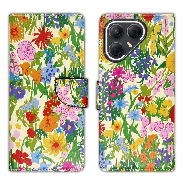 Yellow_Ghibli_Flip_Cover_for_Tecno_Pova_7_Pro_5G|_Leather_Finish|Shock_Proof|Magnetic_Clouser_Compatible_with_Tecno_Pova_7_Pro_5G_(Yellow)
