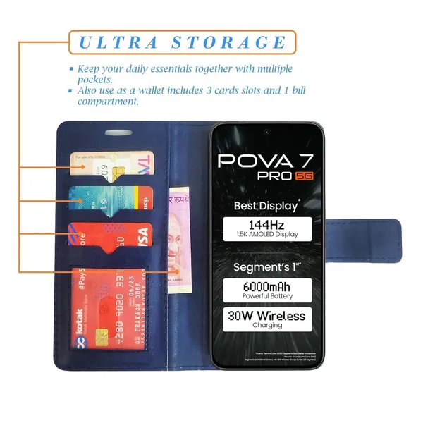 Blue_GP_Flip_Cover_for_Tecno_Pova_7_Pro_5G|_Leather_Finish|Shock_Proof|Magnetic_Clouser_Compatible_with_Tecno_Pova_7_Pro_5G_(Blue)