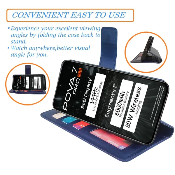 Blue_GP_Flip_Cover_for_Tecno_Pova_7_Pro_5G|_Leather_Finish|Shock_Proof|Magnetic_Clouser_Compatible_with_Tecno_Pova_7_Pro_5G_(Blue)