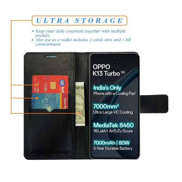 Check_Flip_Cover_for_Oppo_K13_Turbo_5G|_Leather_Finish|Shock_Proof|Magnetic_Clouser_Compatible_with_Oppo_K13_Turbo_5G_(Multicolor)