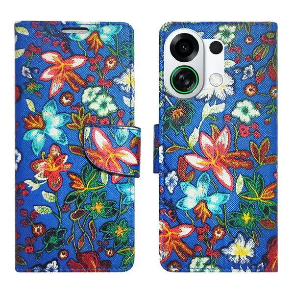 Blue_Pattern_Flip_Cover_for_Oppo_K13_Turbo_5G|_Leather_Finish|Shock_Proof|Magnetic_Clouser_Compatible_with_Oppo_K13_Turbo_5G_(Blue)