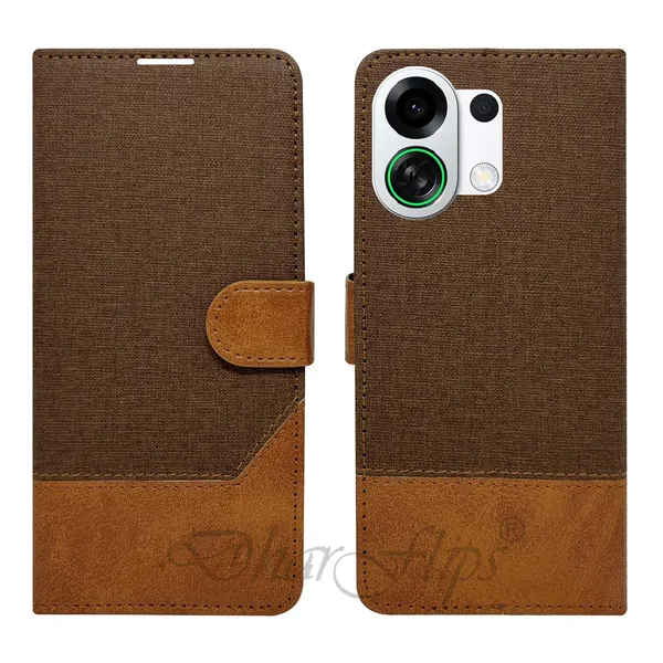 Khadi_Brown_Flip_Cover_for_Oppo_K13_Turbo_5G|_Leather_Finish|Shock_Proof|Magnetic_Clouser_Compatible_with_Oppo_K13_Turbo_5G_(Brown)