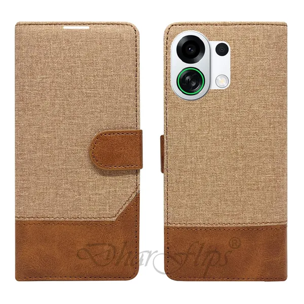 Khadi_Yellow_Flip_Cover_for_Oppo_K13_Turbo_5G|_Leather_Finish|Shock_Proof|Magnetic_Clouser_Compatible_with_Oppo_K13_Turbo_5G_(Yellow)