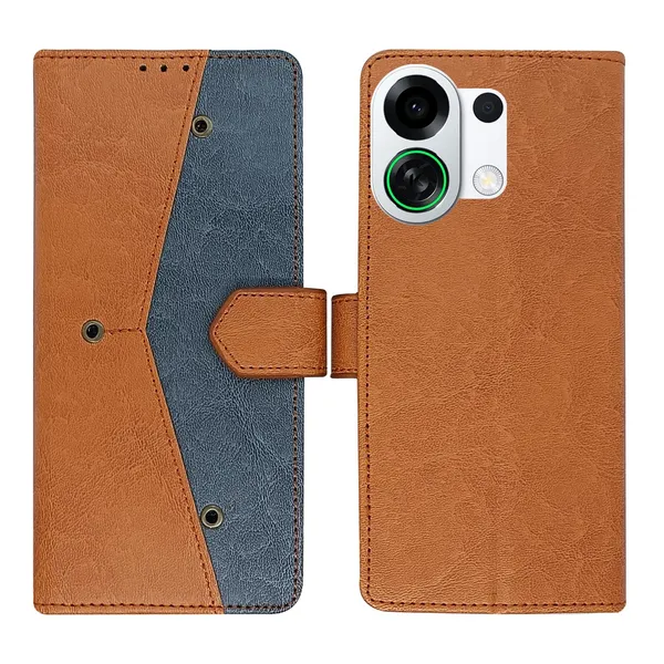 Kite_Brown_Flip_Cover_for_Oppo_K13_Turbo_5G|_Leather_Finish|Shock_Proof|Magnetic_Clouser_Compatible_with_Oppo_K13_Turbo_5G_(Brown)