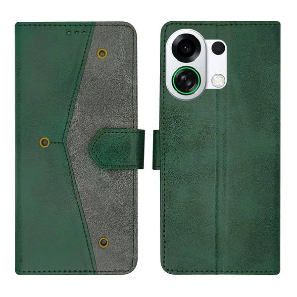 Kite_Green_Flip_Cover_for_Oppo_K13_Turbo_5G|_Leather_Finish|Shock_Proof|Magnetic_Clouser_Compatible_with_Oppo_K13_Turbo_5G_(Green)