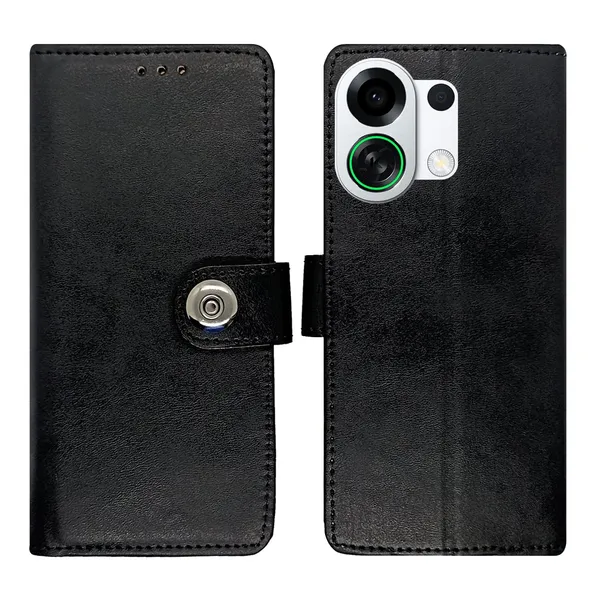 Manjoor_Black_Flip_Cover_for_Oppo_K13_Turbo_5G|_Leather_Finish|Shock_Proof|Magnetic_Clouser_Compatible_with_Oppo_K13_Turbo_5G_(Black)