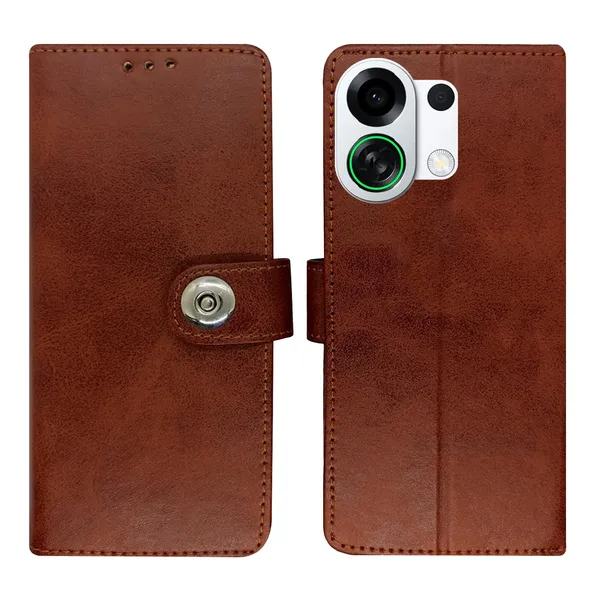 Manjoor_Brown_Flip_Cover_for_Oppo_K13_Turbo_5G|_Leather_Finish|Shock_Proof|Magnetic_Clouser_Compatible_with_Oppo_K13_Turbo_5G_(Brown)