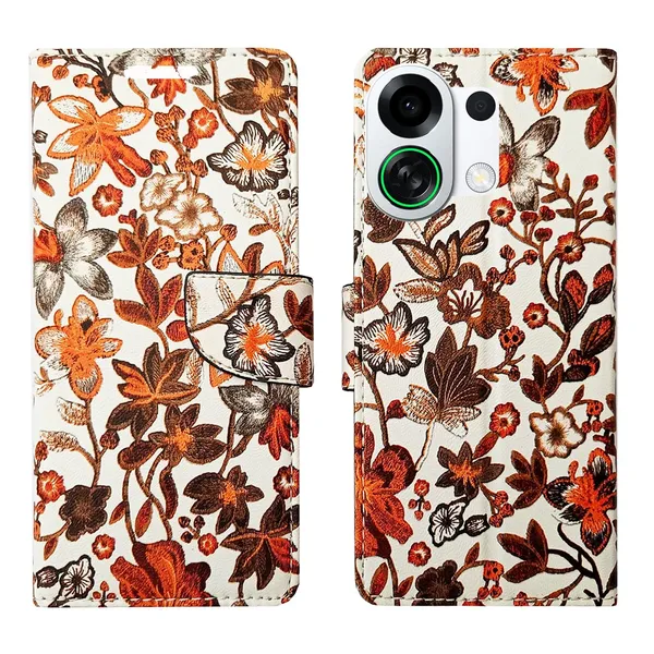 Orange_Pattern_Flip_Cover_for_Oppo_K13_Turbo_5G|_Leather_Finish|Shock_Proof|Magnetic_Clouser_Compatible_with_Oppo_K13_Turbo_5G_(Orange)