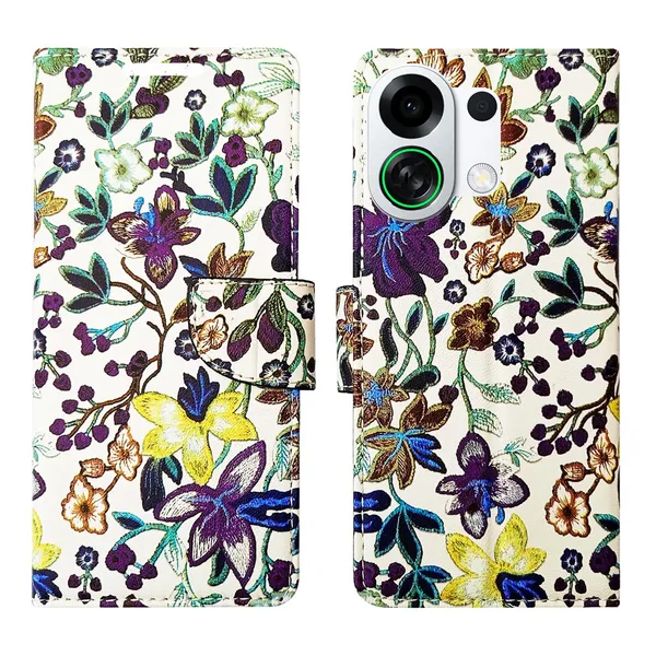 Purple_Pattern_Flip_Cover_for_Oppo_K13_Turbo_5G|_Leather_Finish|Shock_Proof|Magnetic_Clouser_Compatible_with_Oppo_K13_Turbo_5G_(Purple)