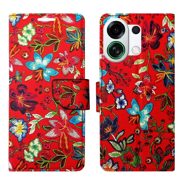 Red_Pattern_Flip_Cover_for_Oppo_K13_Turbo_5G|_Leather_Finish|Shock_Proof|Magnetic_Clouser_Compatible_with_Oppo_K13_Turbo_5G_(Red)