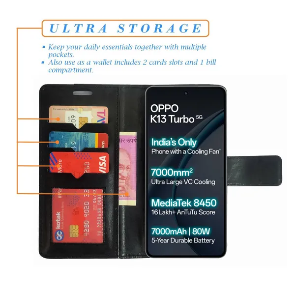 Black_GP_Flip_Cover_for_Oppo_K13_Turbo_5G|_Leather_Finish|Shock_Proof|Magnetic_Clouser_Compatible_with_Oppo_K13_Turbo_5G_(Black)