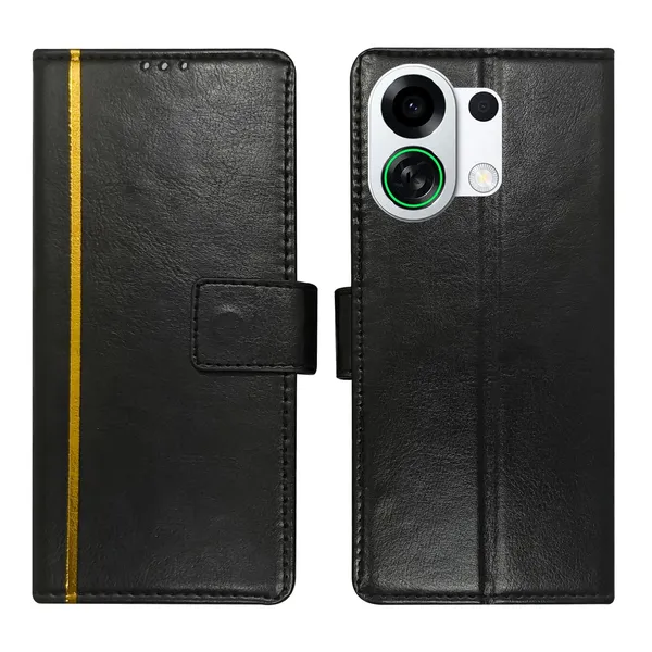 Black_GP_Flip_Cover_for_Oppo_K13_Turbo_5G|_Leather_Finish|Shock_Proof|Magnetic_Clouser_Compatible_with_Oppo_K13_Turbo_5G_(Black)
