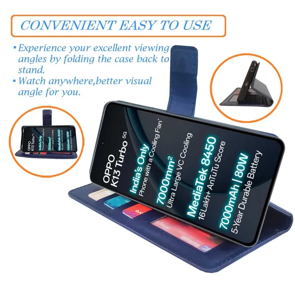 Blue_GP_Flip_Cover_for_Oppo_K13_Turbo_5G|_Leather_Finish|Shock_Proof|Magnetic_Clouser_Compatible_with_Oppo_K13_Turbo_5G_(Blue)