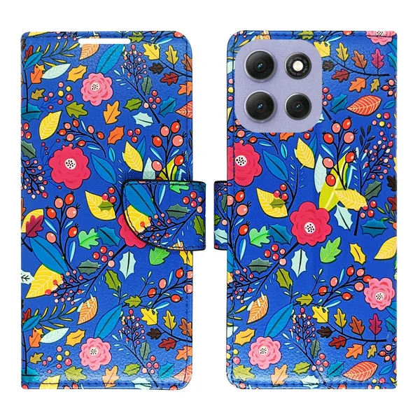 Garden_Blue_Flip_Cover_for_Moto_G86_Power_5G|_Leather_Finish|Shock_Proof|Magnetic_Clouser_Compatible_with_Moto_G86_Power_5G_(Blue)