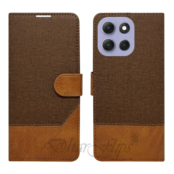 Khadi_Brown_Flip_Cover_for_Moto_G86_Power_5G|_Leather_Finish|Shock_Proof|Magnetic_Clouser_Compatible_with_Moto_G86_Power_5G_(Brown)