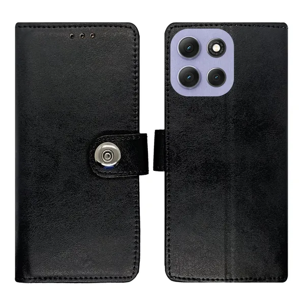 Manjoor_Black_Flip_Cover_for_Moto_G86_Power_5G|_Leather_Finish|Shock_Proof|Magnetic_Clouser_Compatible_with_Moto_G86_Power_5G_(Black)