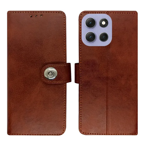 Manjoor_Brown_Flip_Cover_for_Moto_G86_Power_5G|_Leather_Finish|Shock_Proof|Magnetic_Clouser_Compatible_with_Moto_G86_Power_5G_(Brown)