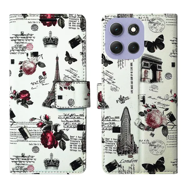 White_Tower_Flip_Cover_for_Moto_G86_Power_5G|_Leather_Finish|Shock_Proof|Magnetic_Clouser_Compatible_with_Moto_G86_Power_5G_(White)