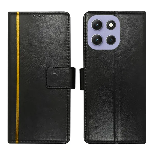 Black_GP_Flip_Cover_for_Moto_G86_Power_5G|_Leather_Finish|Shock_Proof|Magnetic_Clouser_Compatible_with_Moto_G86_Power_5G_(Black)