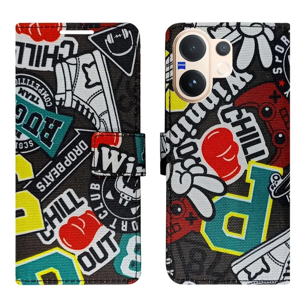 Chill_Black_Flip_Cover_for_Vivo_V60_5G|_Leather_Finish|Shock_Proof|Magnetic_Clouser_Compatible_with_Vivo_V60_5G_(Black)