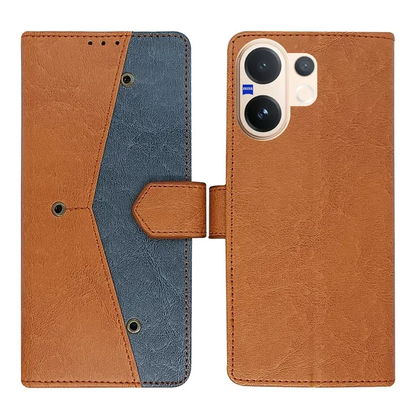 Kite_Brown_Flip_Cover_for_Vivo_V60_5G|_Leather_Finish|Shock_Proof|Magnetic_Clouser_Compatible_with_Vivo_V60_5G_(Brown)