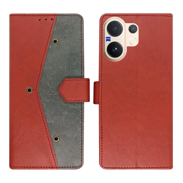 Kite_Red_Flip_Cover_for_Vivo_V60_5G|_Leather_Finish|Shock_Proof|Magnetic_Clouser_Compatible_with_Vivo_V60_5G_(Red)