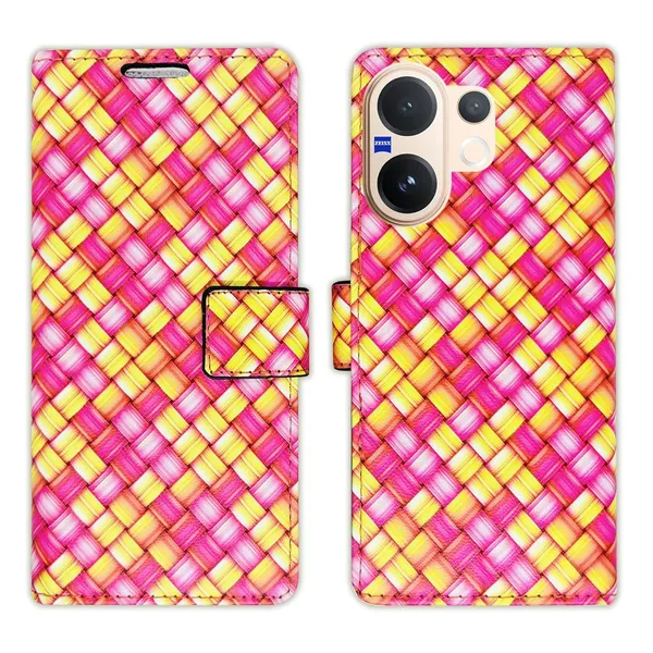 Mat_Pink_Flip_Cover_for_Vivo_V60_5G|_Leather_Finish|Shock_Proof|Magnetic_Clouser_Compatible_with_Vivo_V60_5G_(Pink)