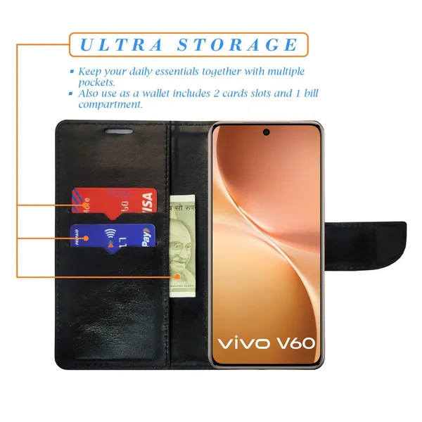 Wow_Pink_Flip_Cover_for_Vivo_V60_5G|_Leather_Finish|Shock_Proof|Magnetic_Clouser_Compatible_with_Vivo_V60_5G_(Pink)